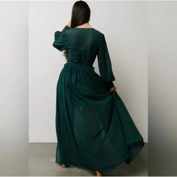 Baltic Born | Celine Maxi Dress | Hunter Green | Medium - Picture 3 of 15